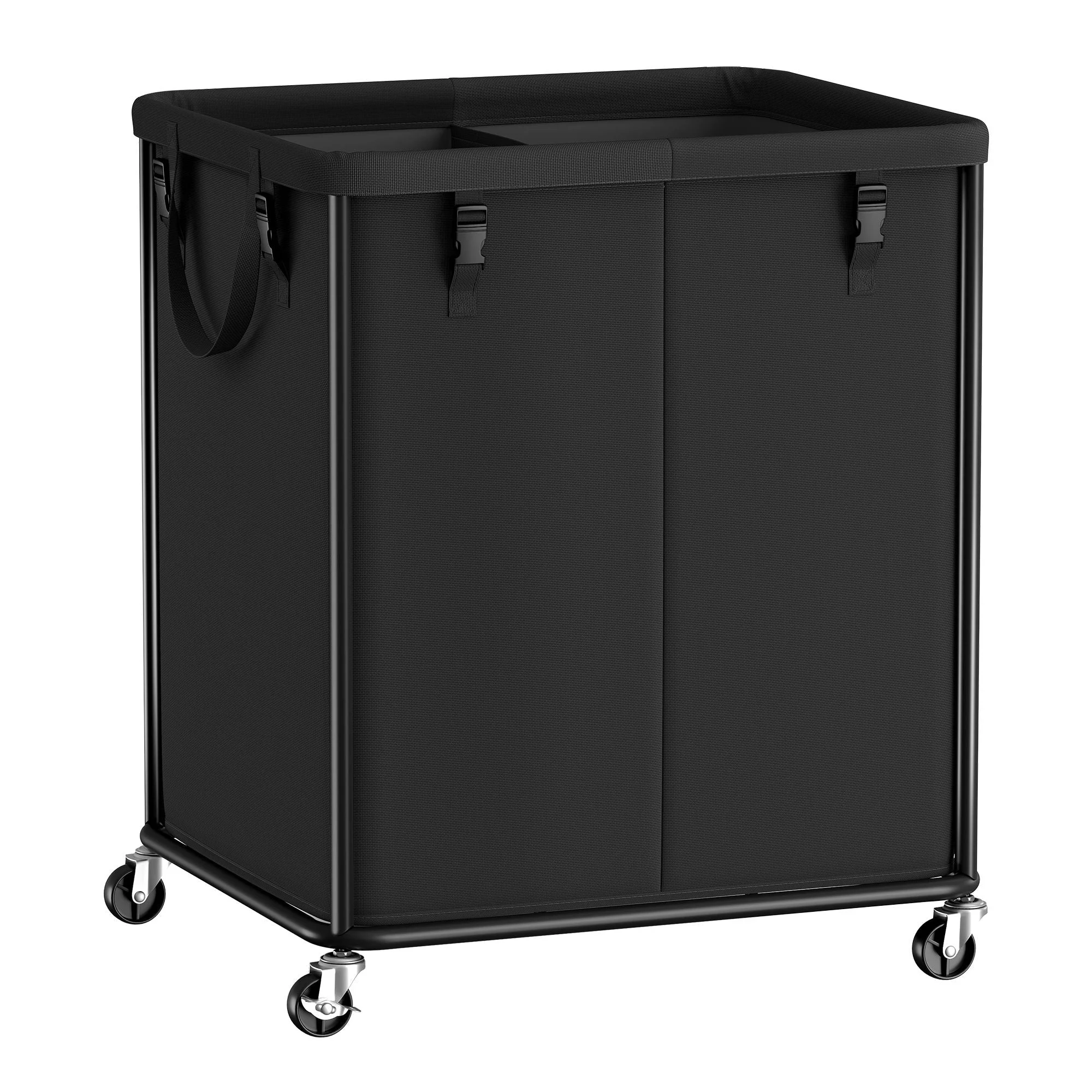 Certified SONGMICS Laundry Basket with Wheels Rolling Laundry Hamper with Steel Frame Removable Liner Bag Detailed