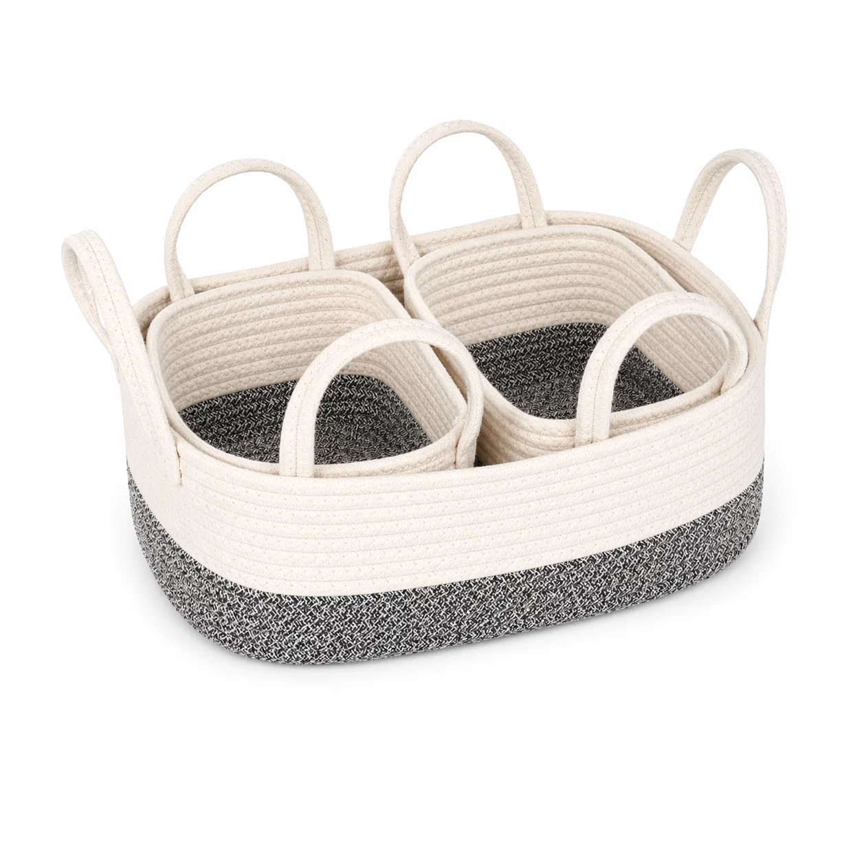 Versatile LAURENT TAYLOR - 3Pcs Cotton Rope Basket Practical