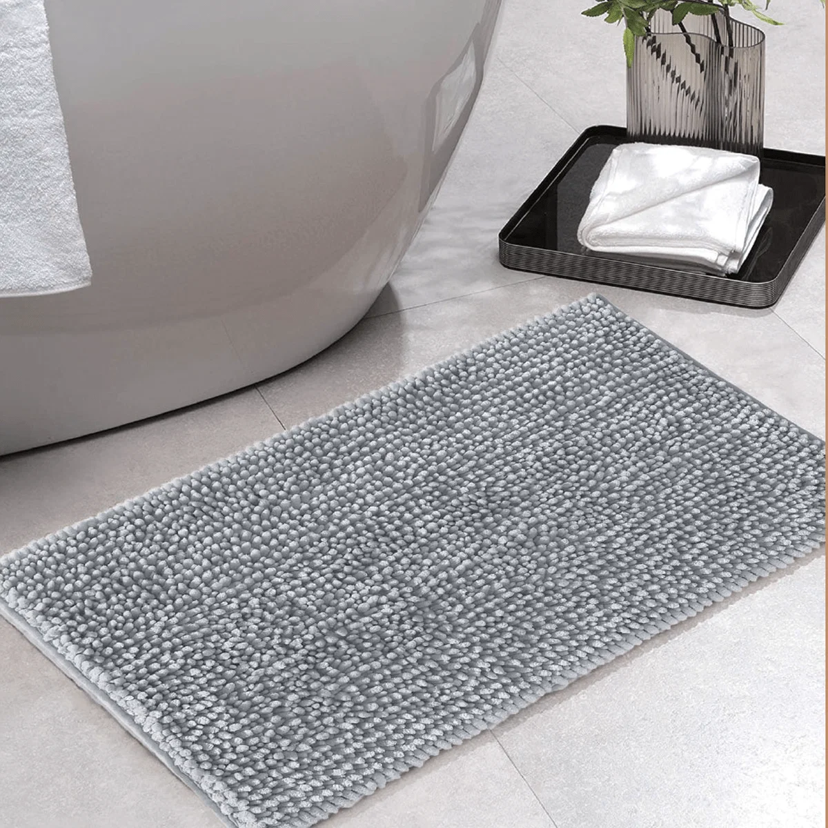 Innovative LE SPA - Tranquility Chenille Bath Mat Contemporary