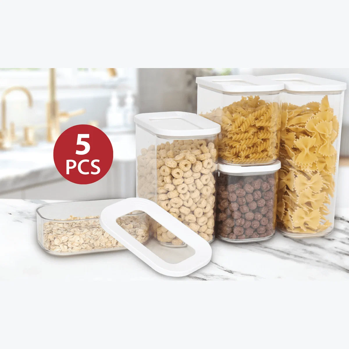 Relaxed A La Cuisine - Food Storage Containers Set 5pcs Natural