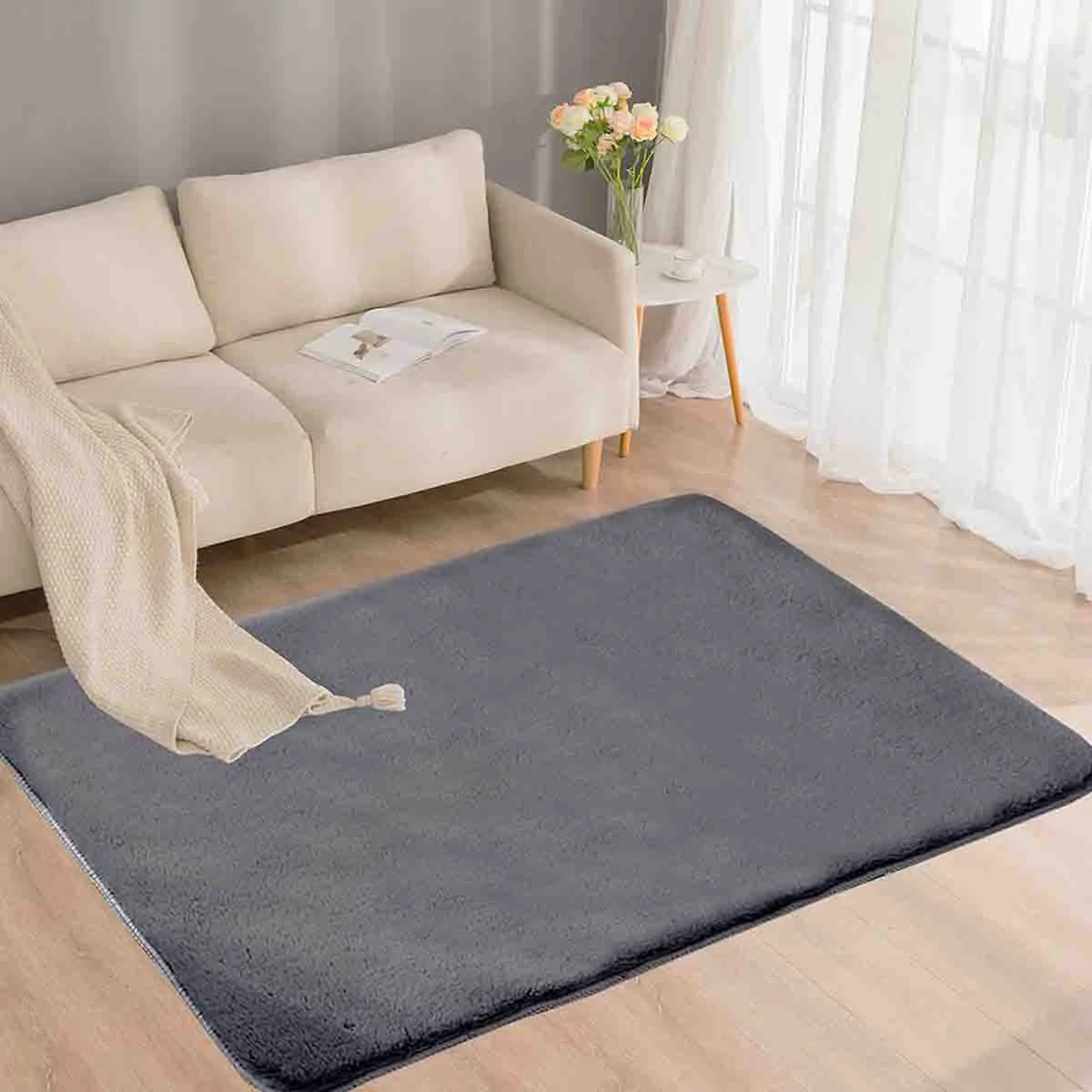 Minimalist Lauren Taylor - Rabbit Fur Mat Assorted Stylish