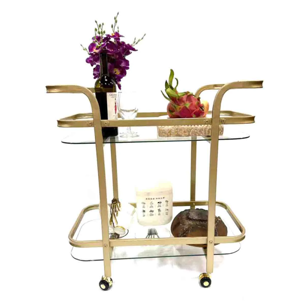 Smooth Lauren Taylor - 2 Tier Bar Cart with Wheels Trendy
