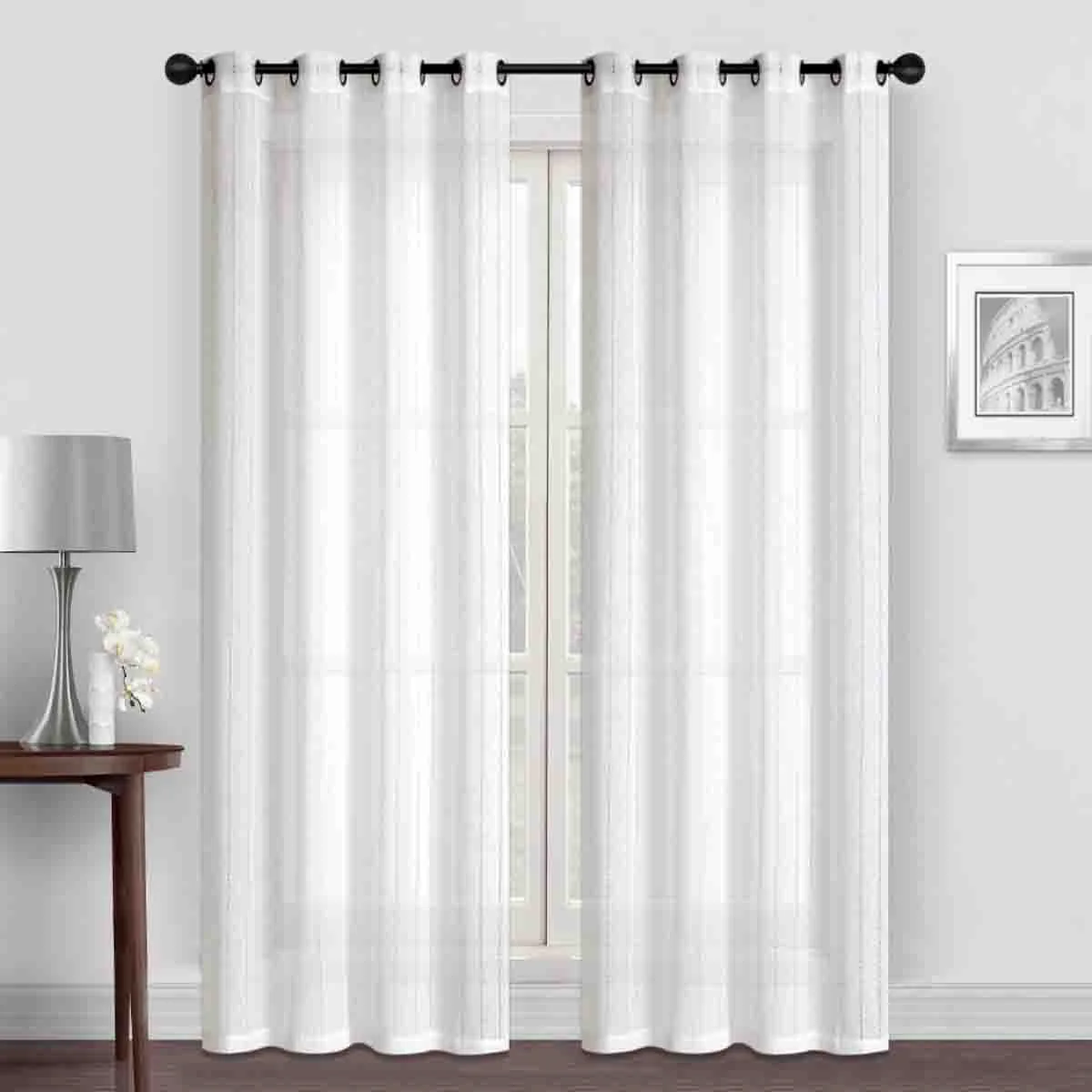 Fashionable Faye 2pk Voile With Fagotting Premium