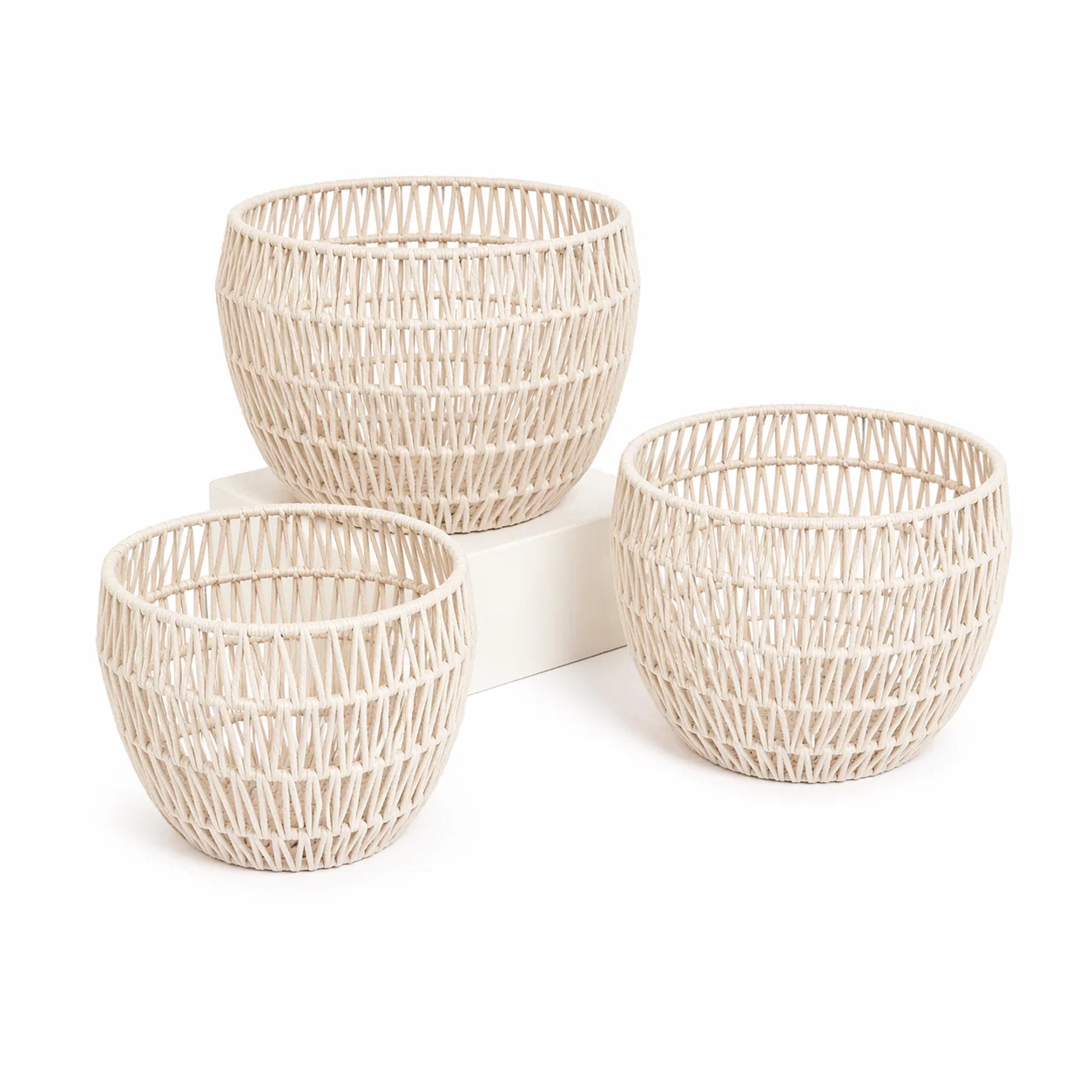 Detailed Lauren Taylor - Storage Basket White Enhanced