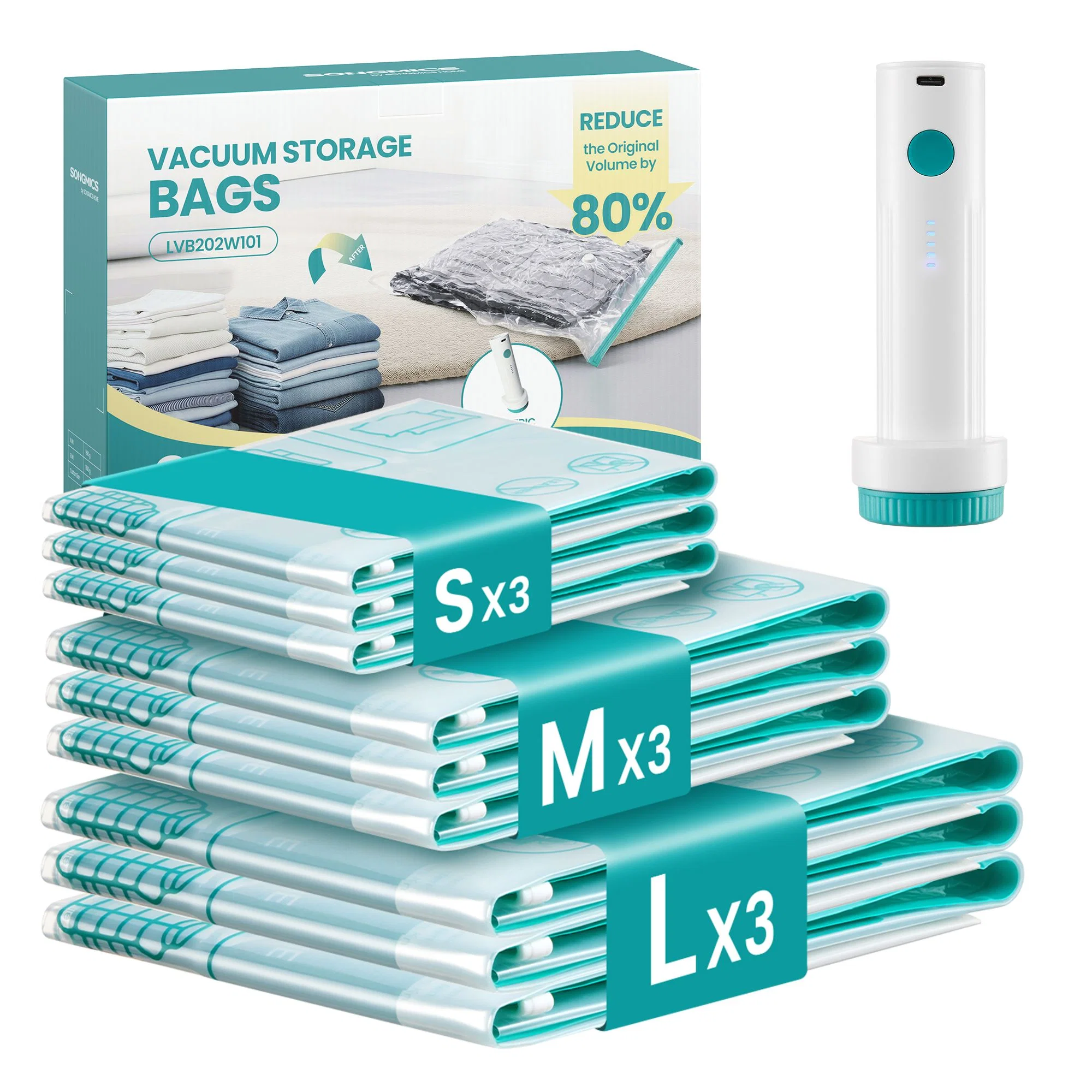 Natural SONGMICS SONGMICS Vacuum Storage Bags Solid
