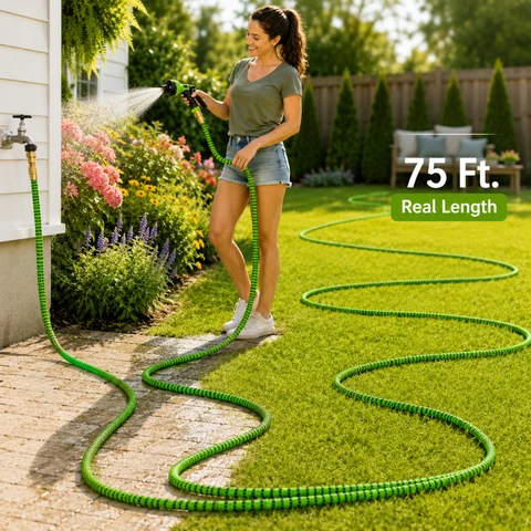 Prestigious 75 FT. Expandable Garden Hose with 10 Function Spray Gun Original