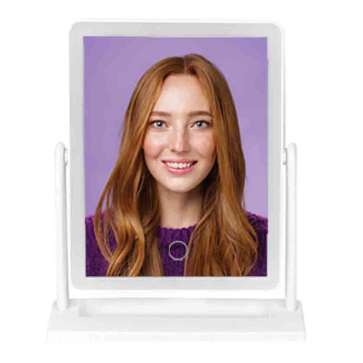 Stylish White Makeup Mirror With Led Light Easy-to-Use