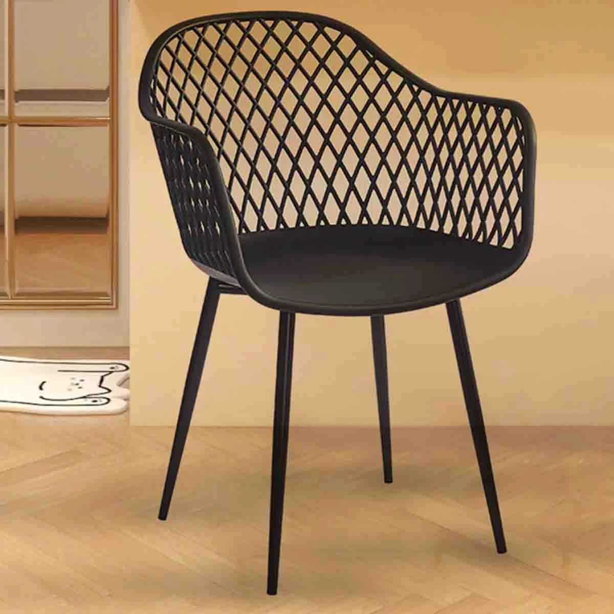 World-Class ATELIER DU NORD -Zaragoza Armchair Powder Coated Black Legs High-Grade