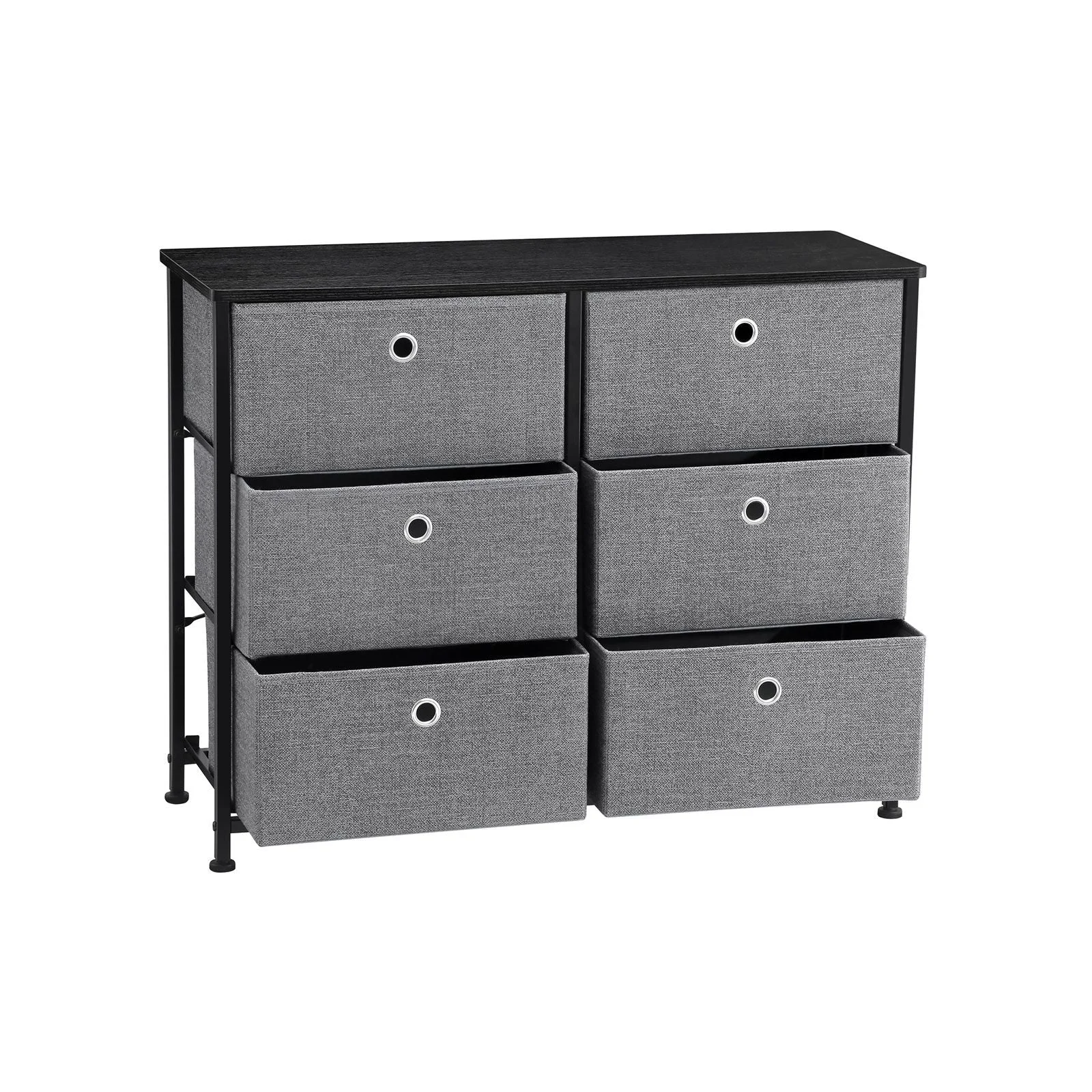 Green SONGMICS HOME SONGMICS HOME Dresser Storage Unit with 6 Easy Pull Fabric Drawers Dresser Drawer Organizer Unit with Metal Frame Wooden Tabletop for Closet Gray ULTS23G Reliable