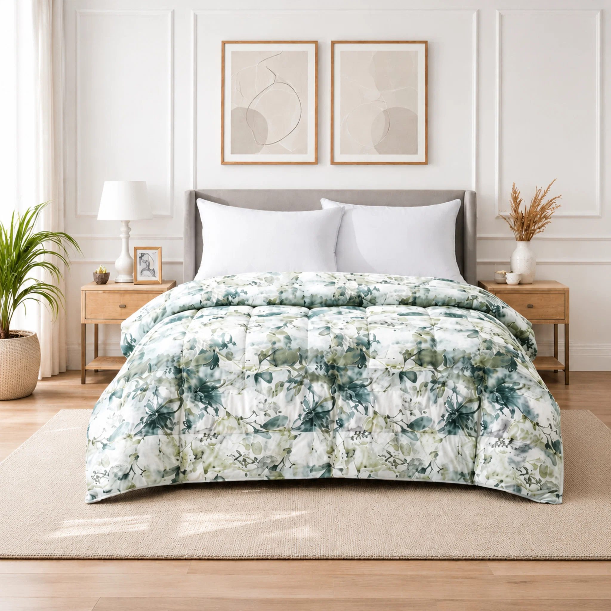 Advanced Studio7 - 1PC Floral Print Microfiber Comforter Environmentally Friendly