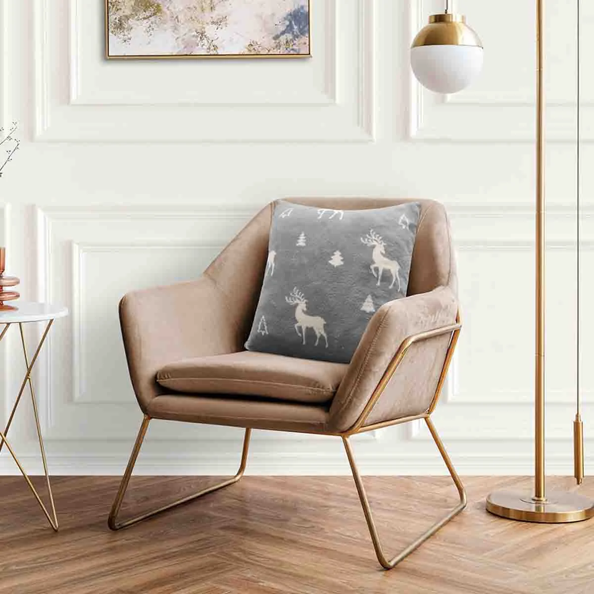 Sophisticated Rustic Cabin - Winter Wonderland Cushion Safe