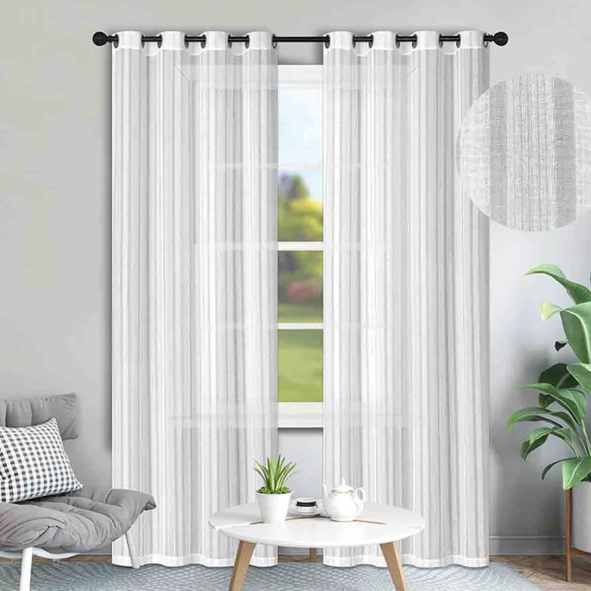 Easy-to-Use Lauren Taylor -SIA 2 PK White Textured Sheer Panels Selected