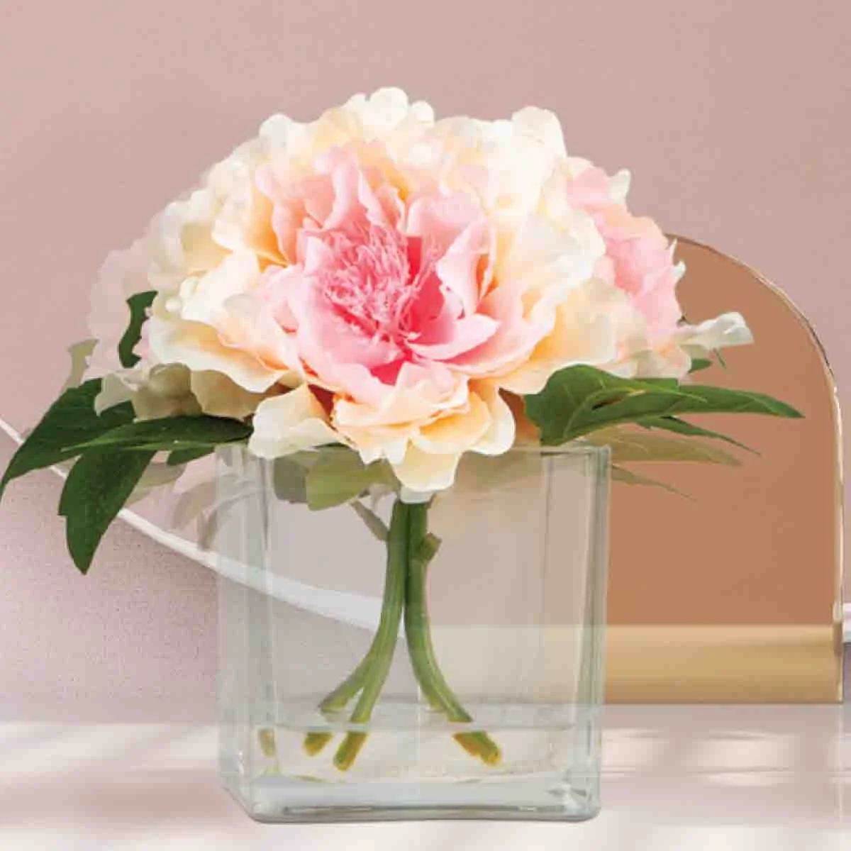 Fine Crafted Blush Pink Peonies 7.5x8.26x7.5in Healthy