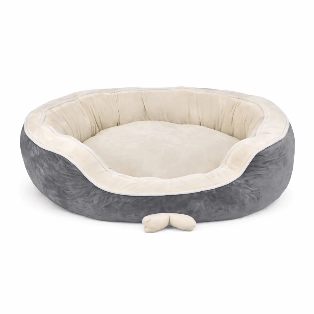 Certified Large Pet Bed 76x60x18.5cm Beige Casual