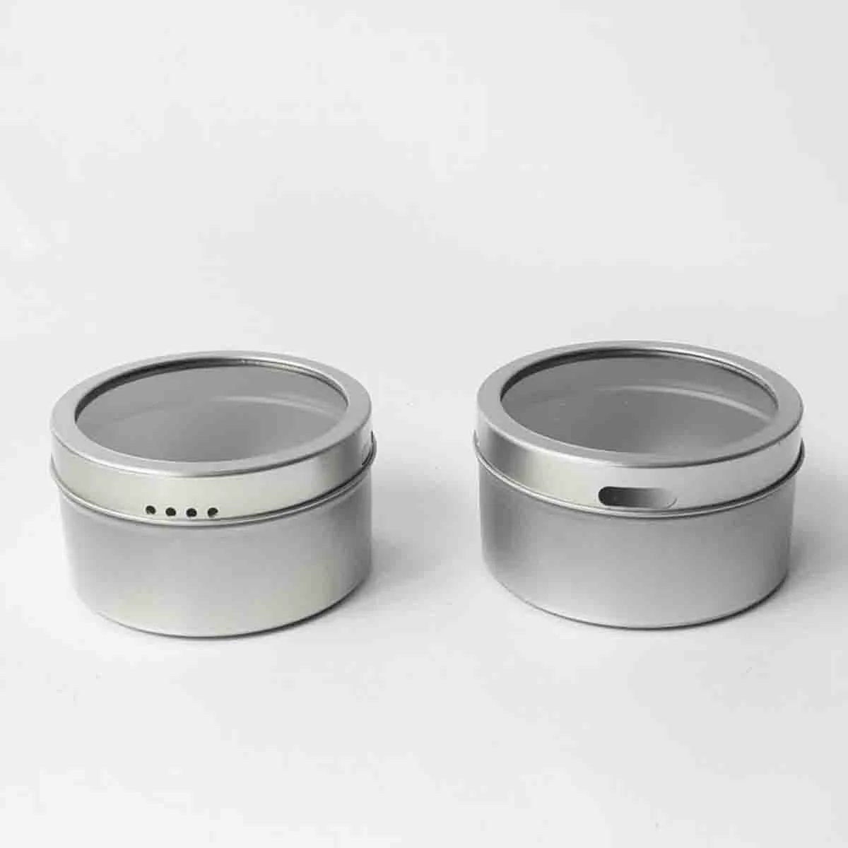 Organic A La Cuisine - Magnetic Tin Spice Jar With Window Lid 280ml Easy-to-Use