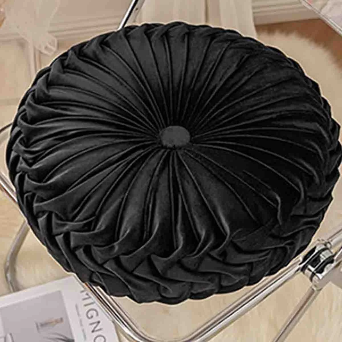 Reliable Cushion 16in Round Velvet Asst Traditional