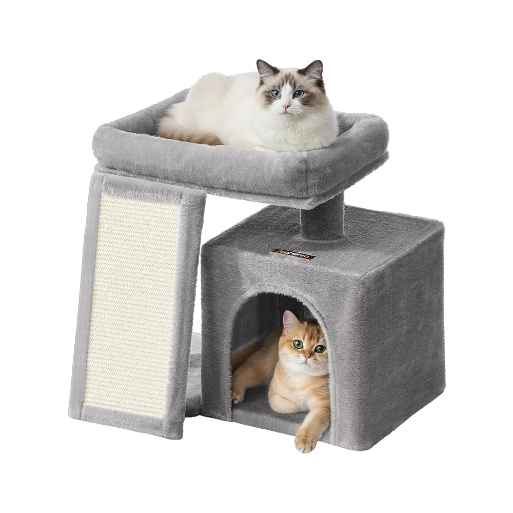 Elegant Feandrea Small Cat Tree with Scratching Ramp Exclusive