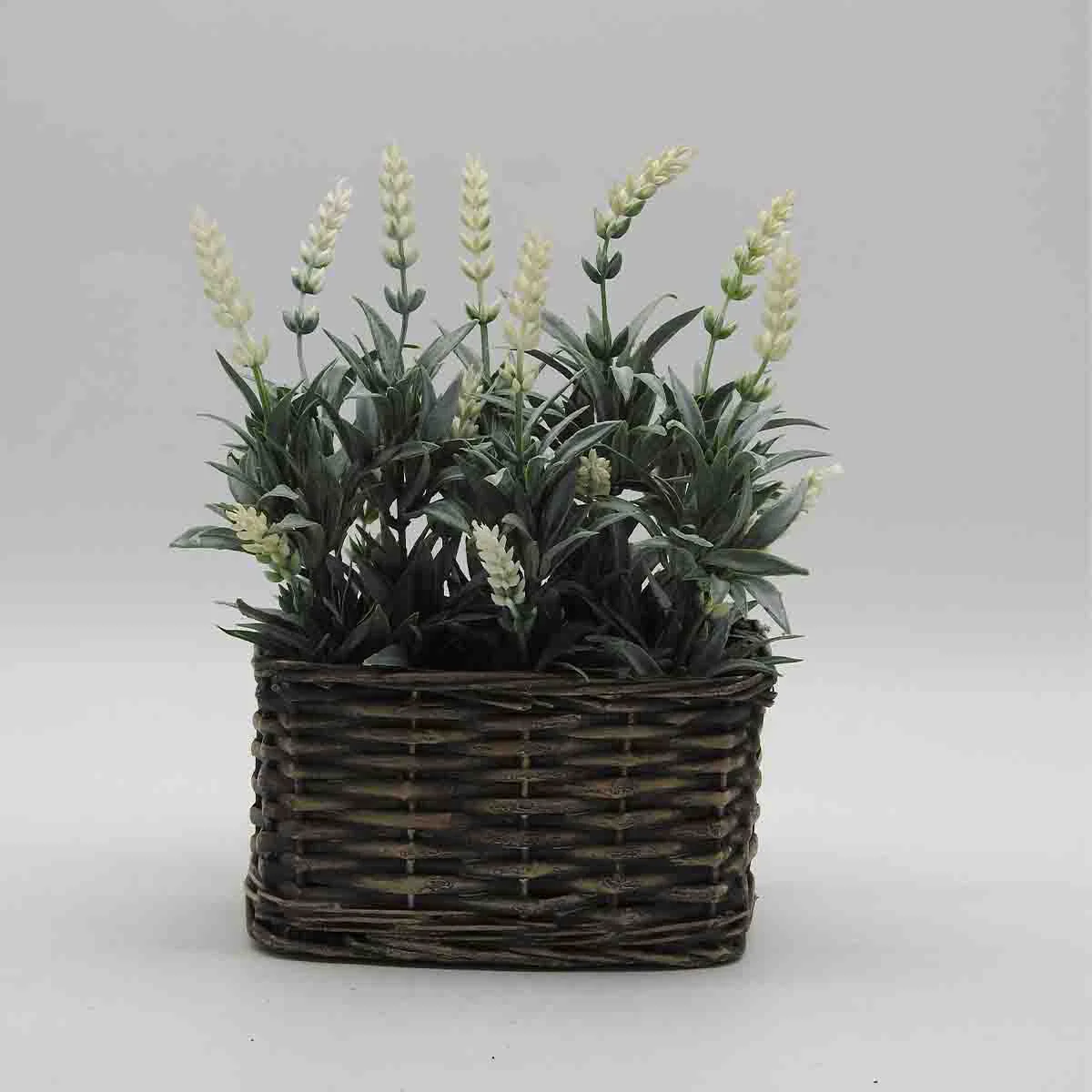 Durable Lauren Taylor -Artificial Foliage in Brown Plastic Wicker Basket Specialty