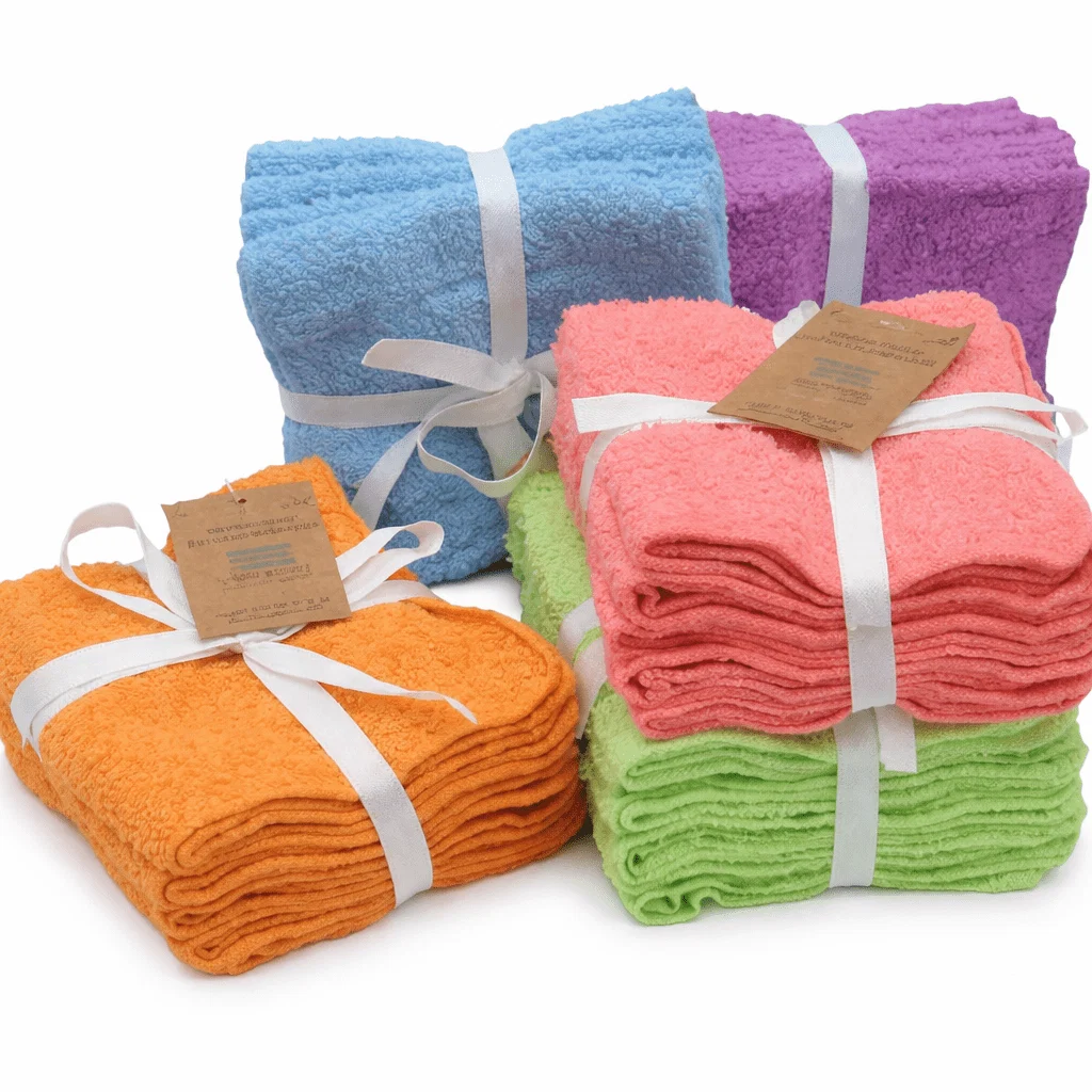 Convenient 5pk Face Cloth 12x12in Solid Cotton Fashionable