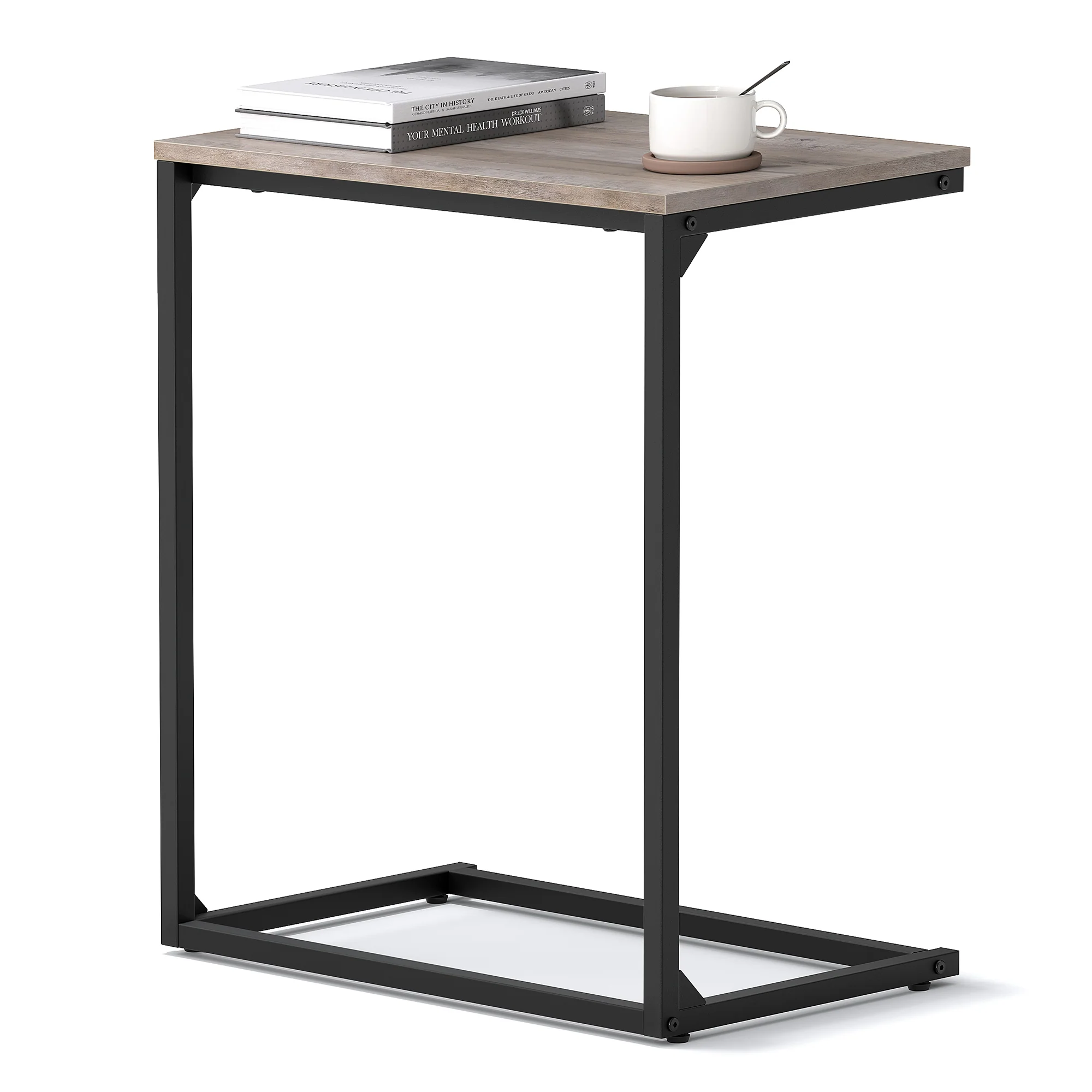 Organic VASAGLE C shape side table for sofa and bed in living room and bedroom Breathable