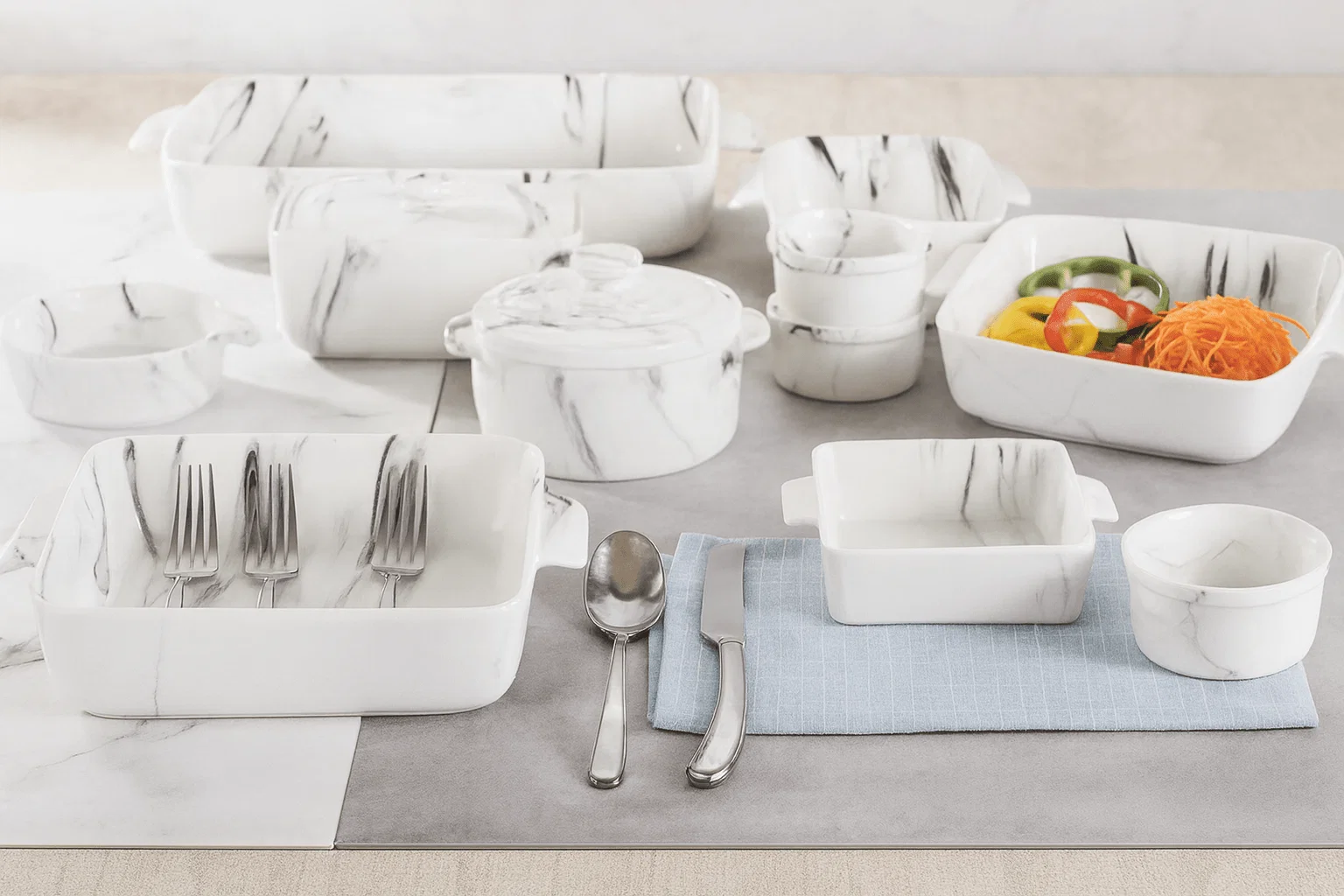 Premium Selection of Marble Effect Baking Dishes - CARRERA Long-Lasting