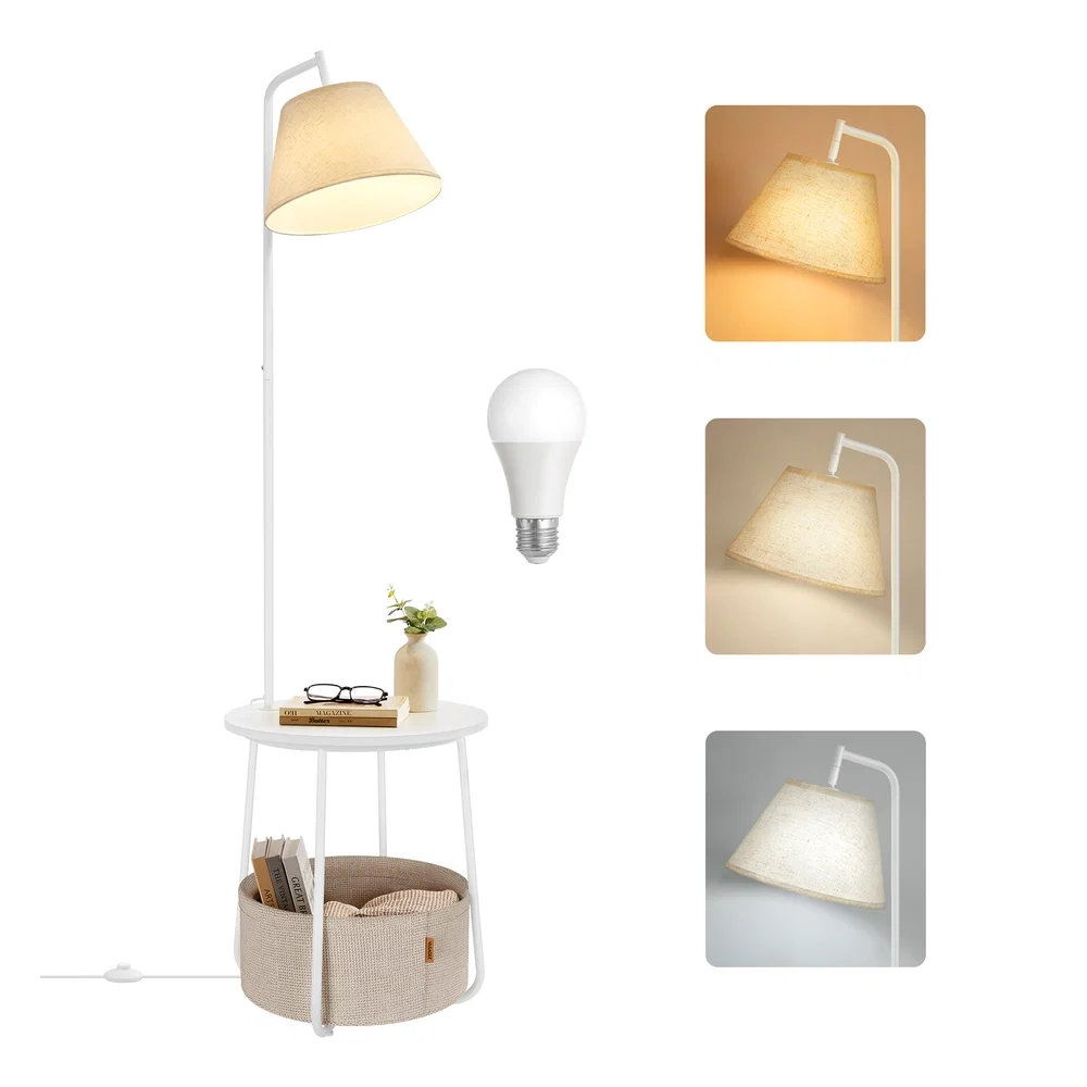 Relaxed VASAGLE Lilea Collection - End Table with Lamp High-Grade