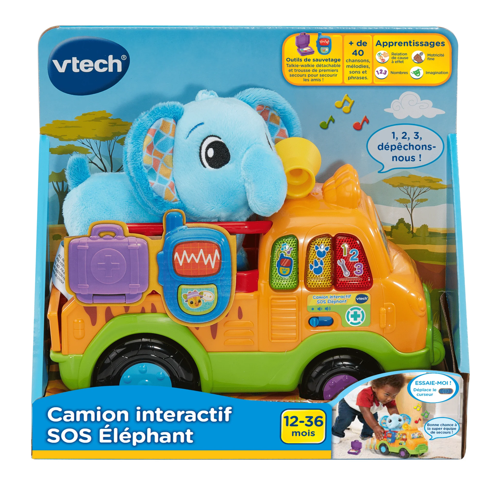 Casual VTech® Learn Rescue Elephant Truck FRENCH Solid