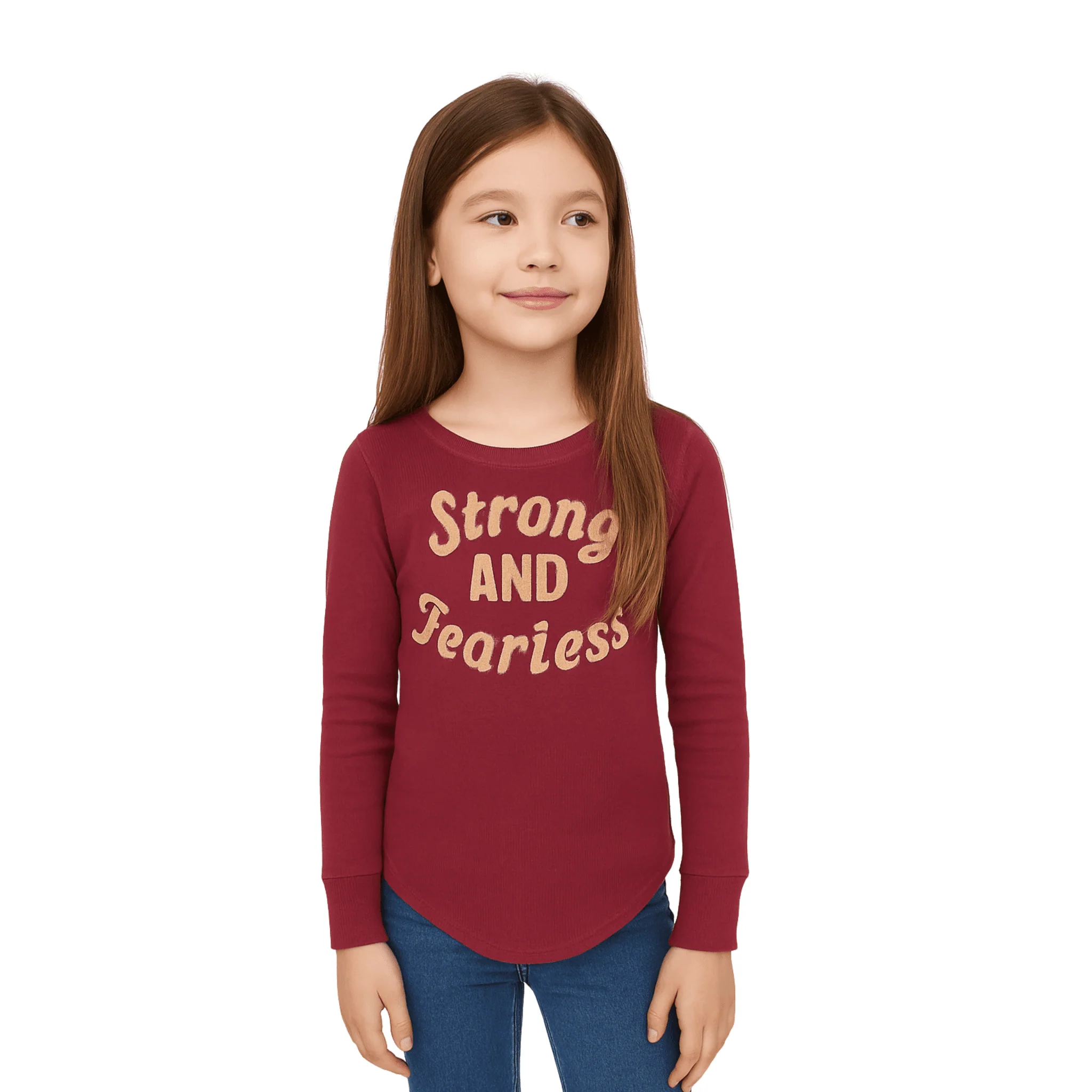 Contemporary Girls Strong and Fearless Long-Sleeve Thermal Top 7 to 14 Reliable
