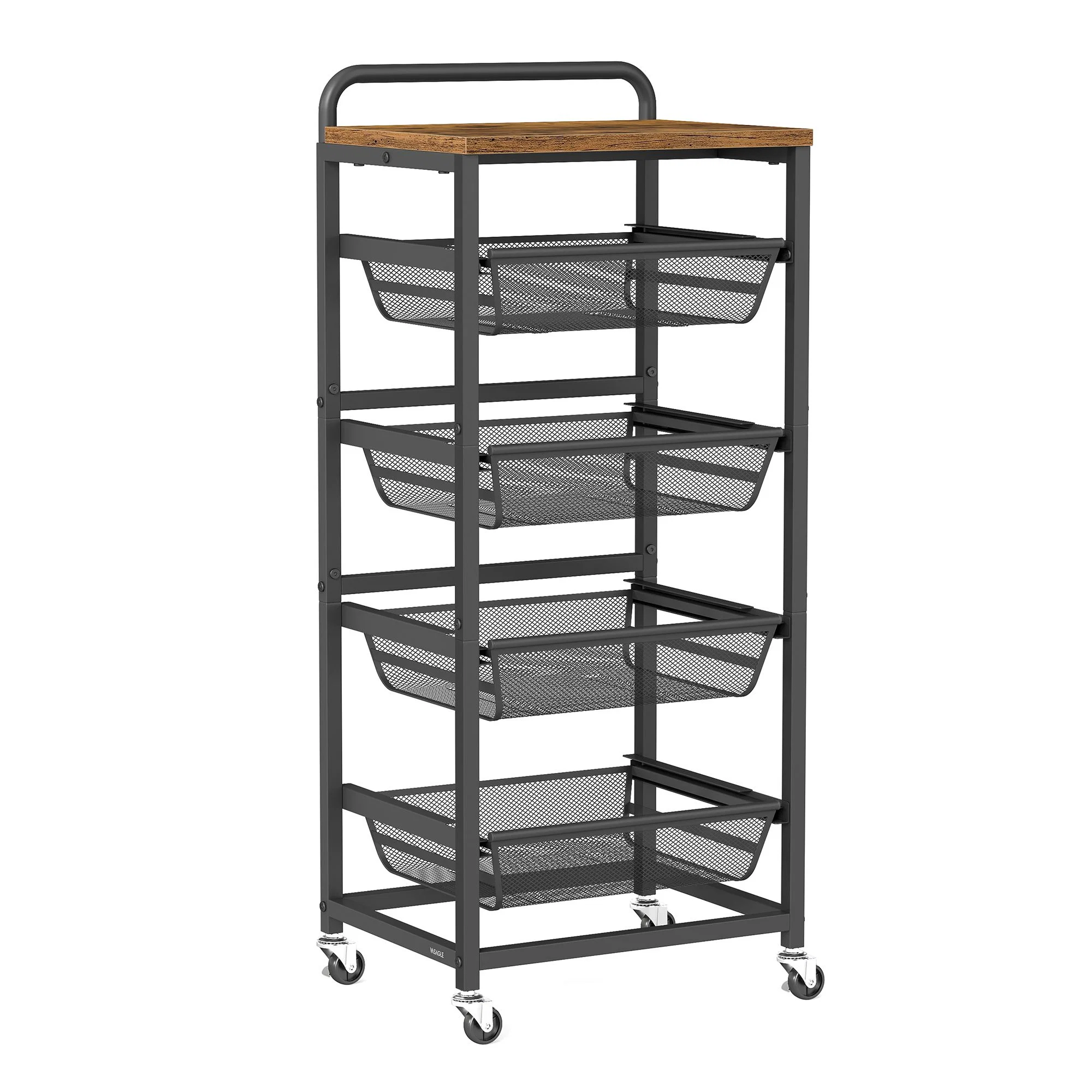 High-Grade VASAGLE VASAGLE Storage Cart with Pull-Out Baskets Reusable