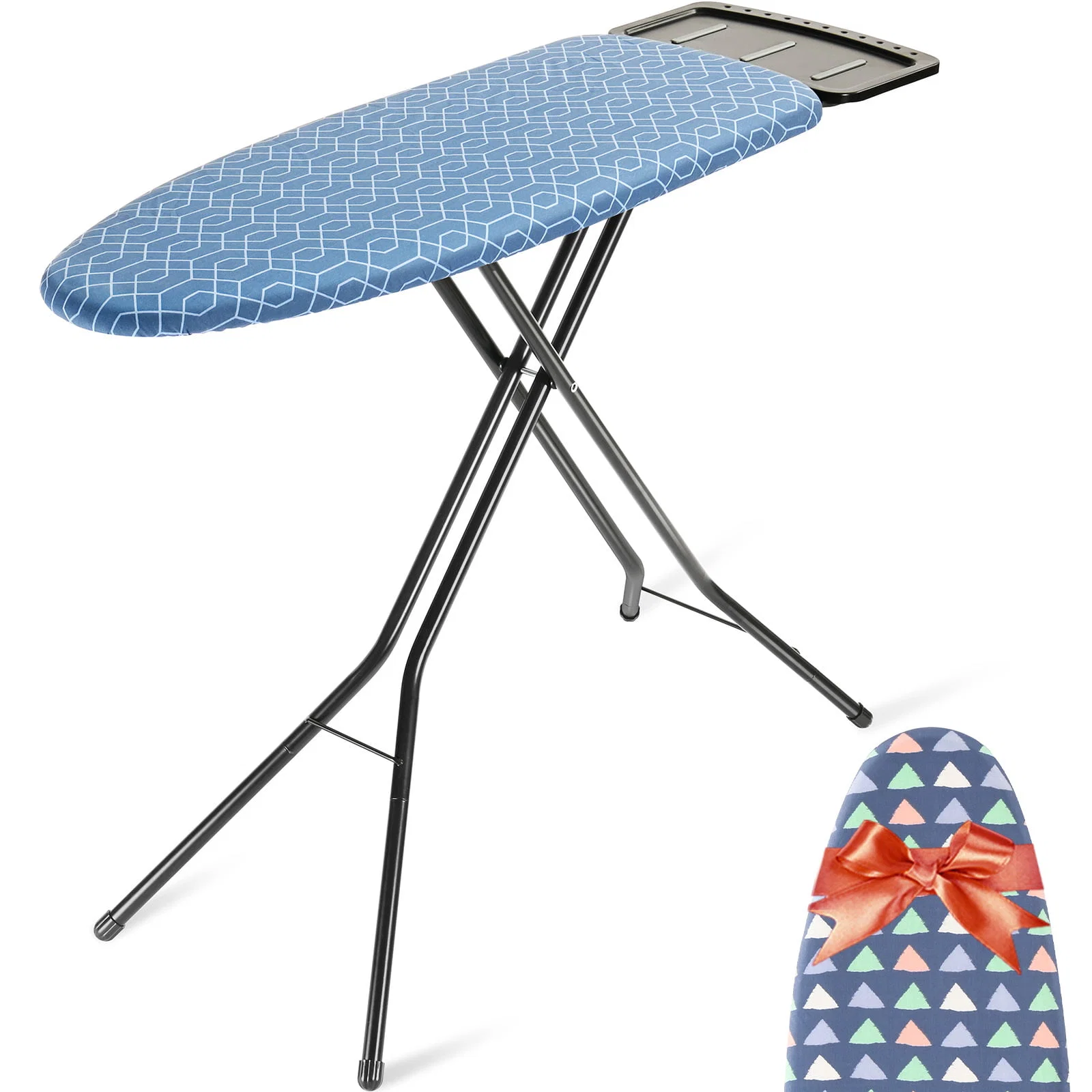 Functional Kingrack Ironing Board Iron Stand with Iron Rest 7 Levels Adjustable Height 45 quot x13 quot P1336H1-22 Elegant