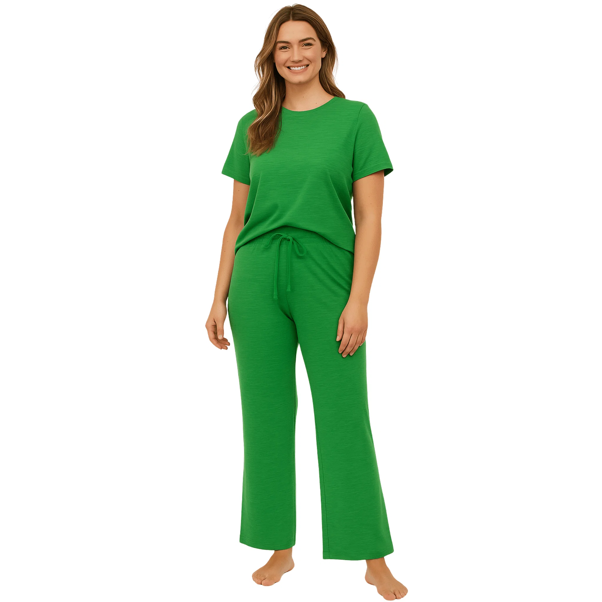 Smooth Relaxed Fit Lounge Set in Vibrant Green Optimized