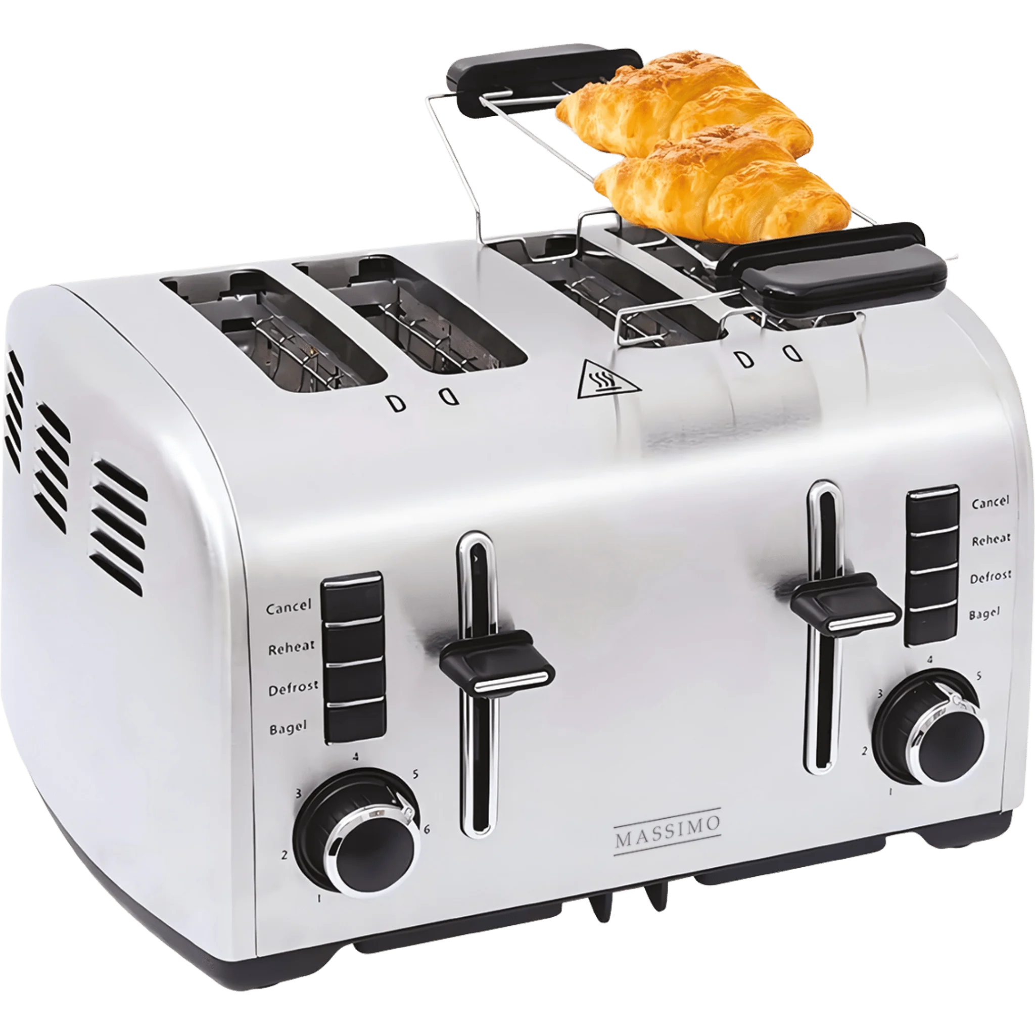 Smooth MASSIMO Stainless Steel 4 Slice Toaster Artisan