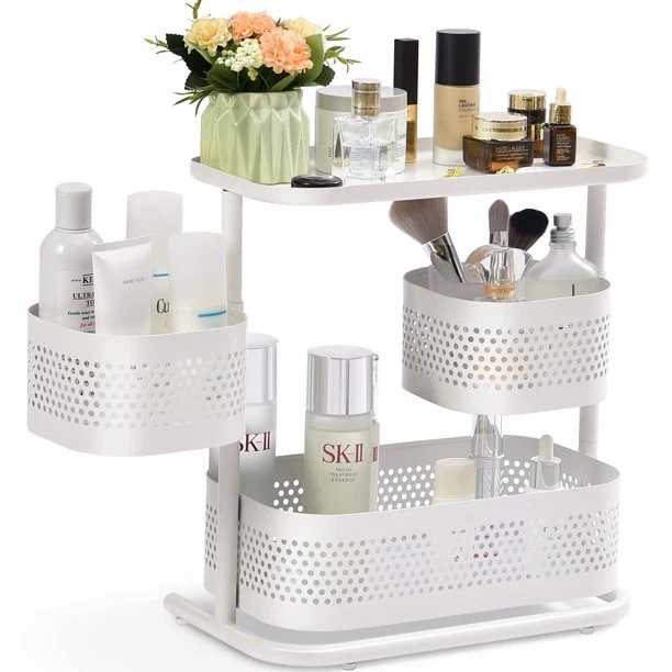 Stylish KINGRACK 3 Tier Rotating Bathroom Counter Organizer-White WK830655 Reliable