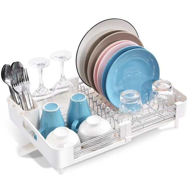 Practical KK Kingrack Extendable Dish Rack Adjustable Dish Drying Rack-White WK810172-4 Quality