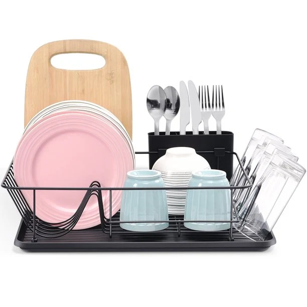Modern Kingrack Dish Rack Large Capacity Dish Drainer-Black WK810338-1 Minimalist