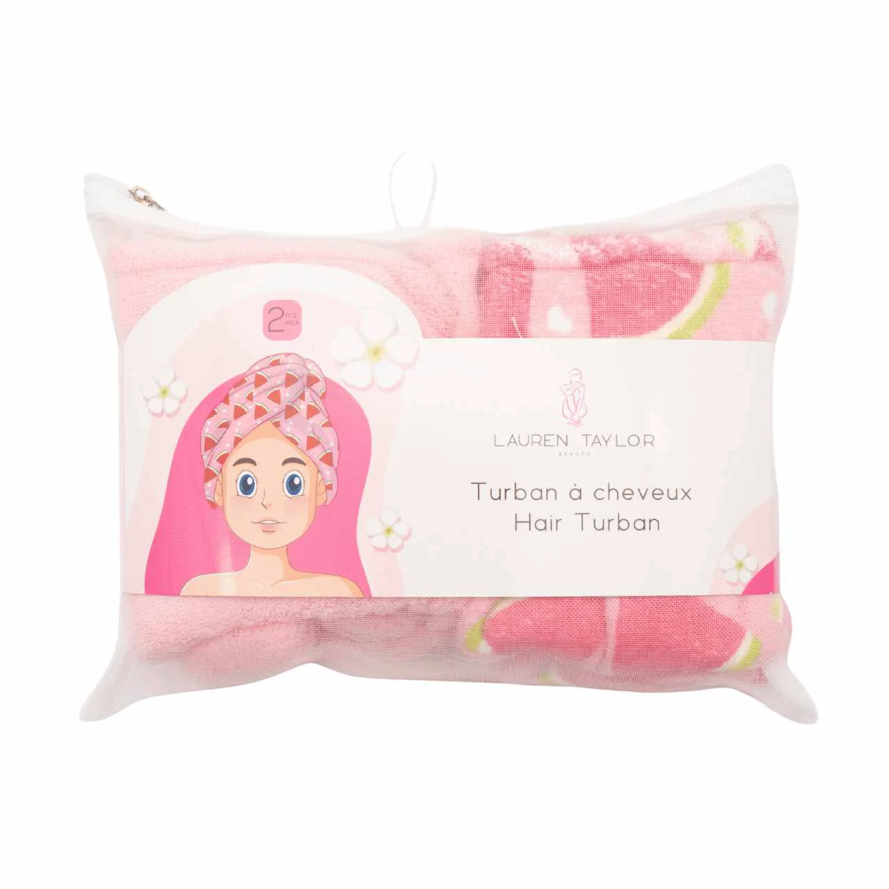 Genuine Hair Turban Set – Watermelon Print 2 Pieces User-Friendly