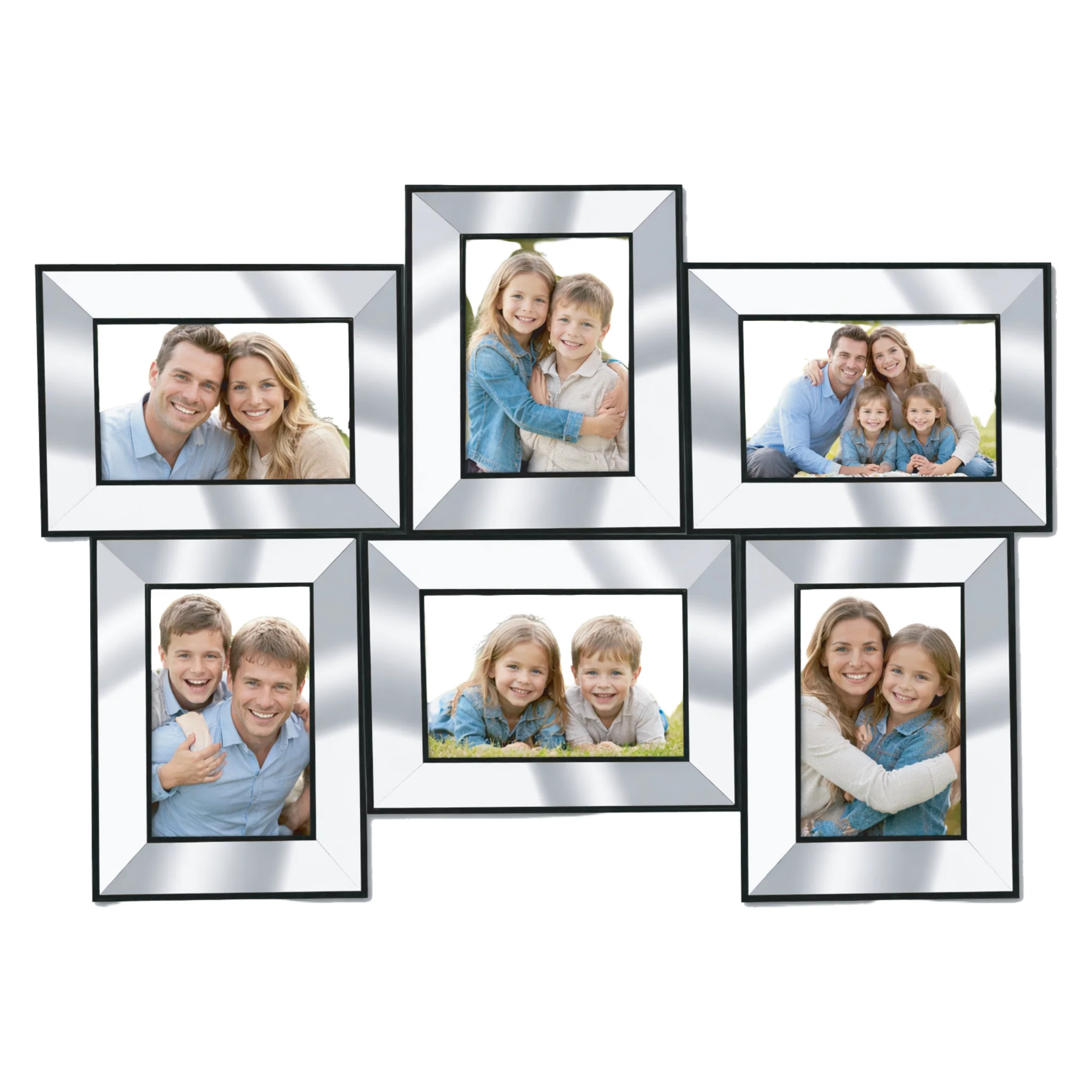 Sustainable Multi-Opening Wall Photo Frame – 6 Openings World-Class