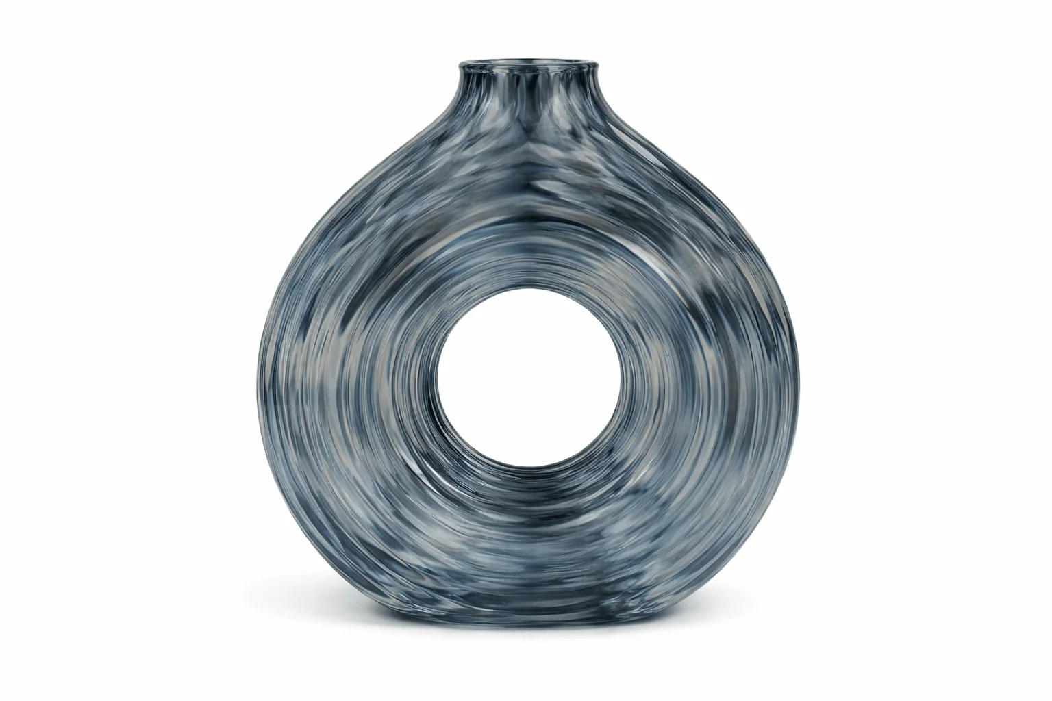 Exclusive Textured Glass Decorative Vase with Central Opening Durable