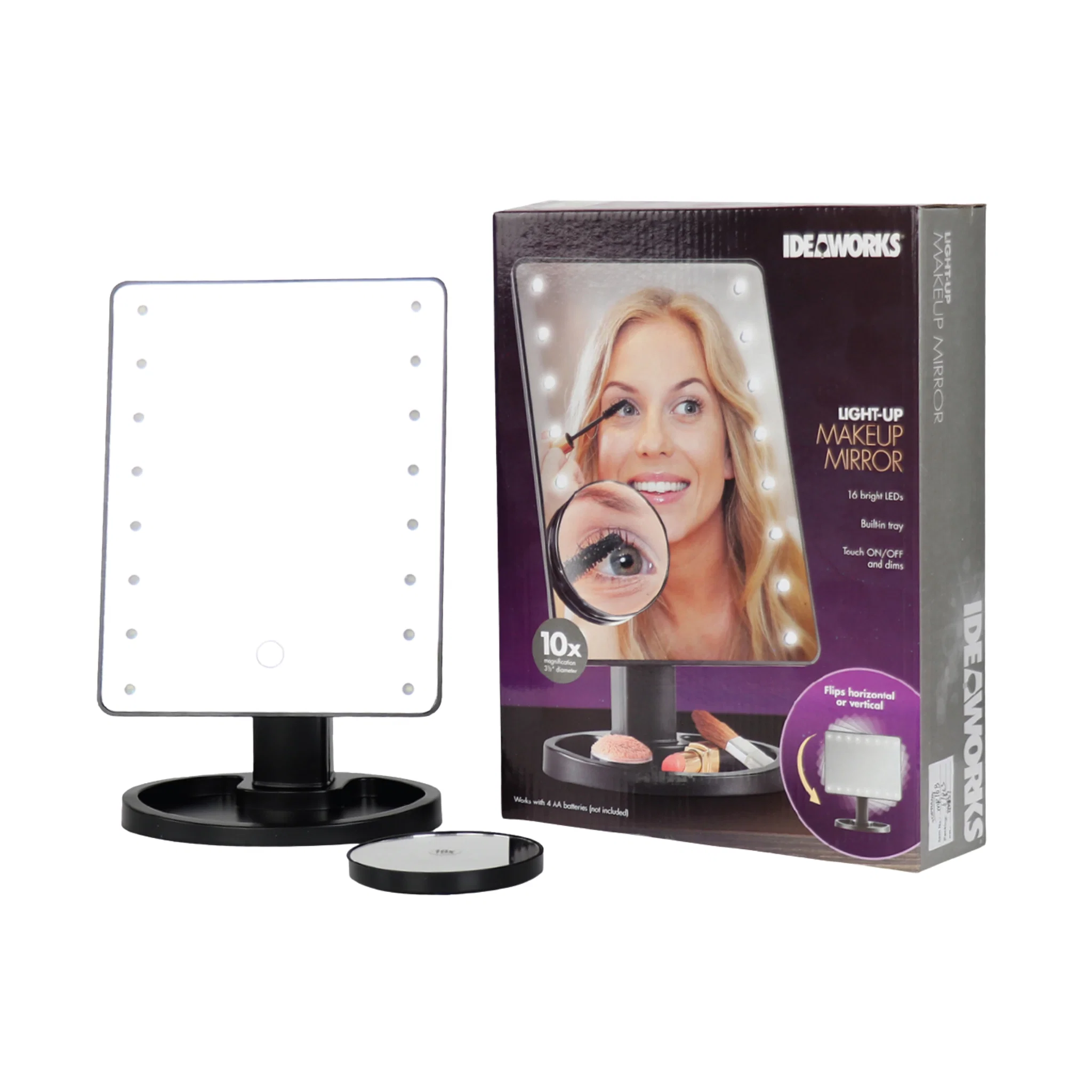 Outstanding Light-Up Makeup Mirror with LED and 10x Magnification Fashionable