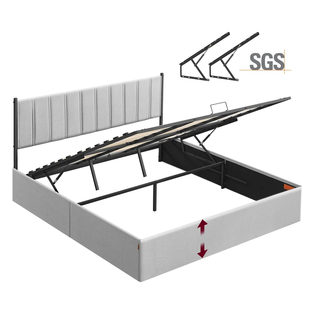 Solid VASAGLE Lift Up Storage Bed Frame King Size Fast