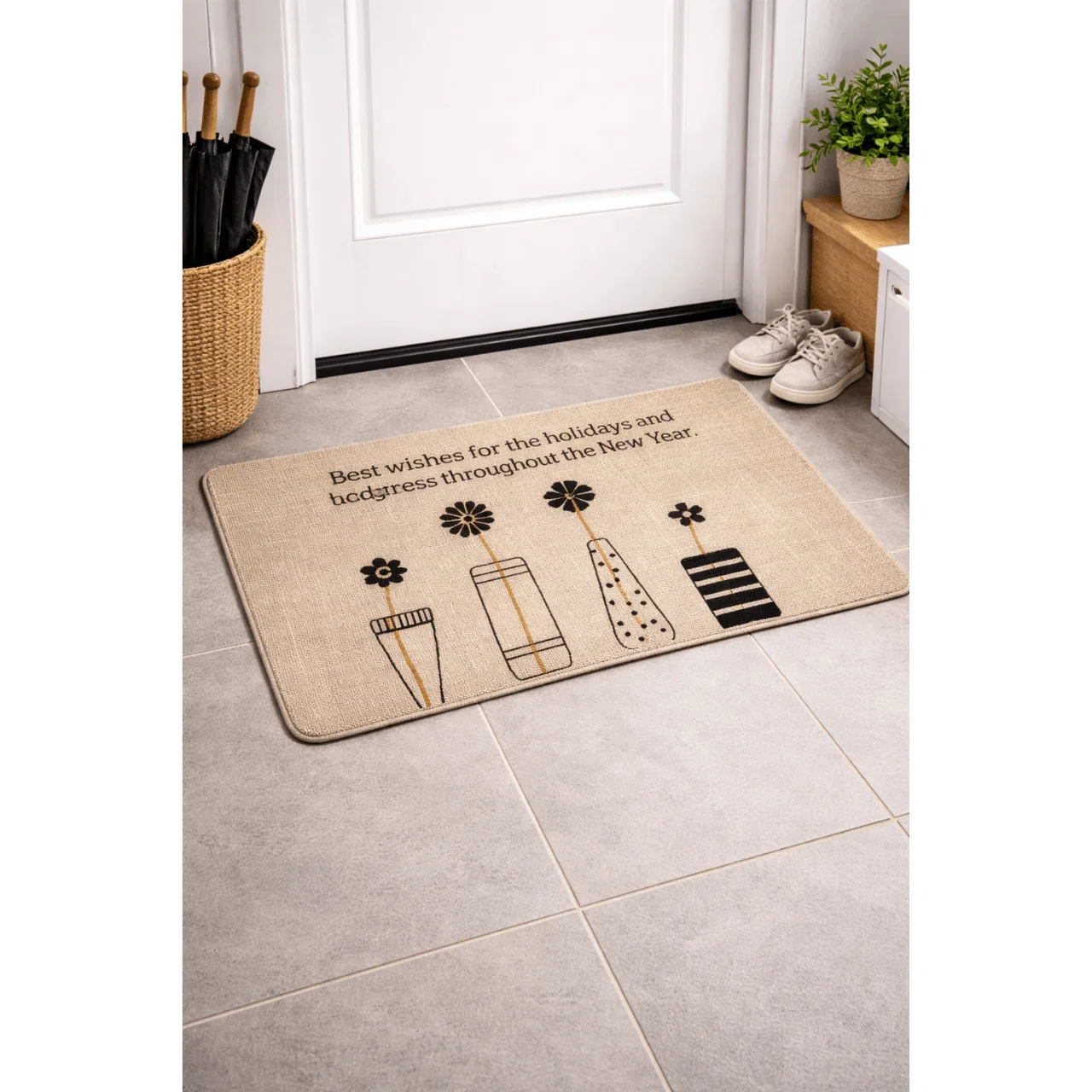Original Design Linen Door Mat with Rubber Backing Carefully Designed