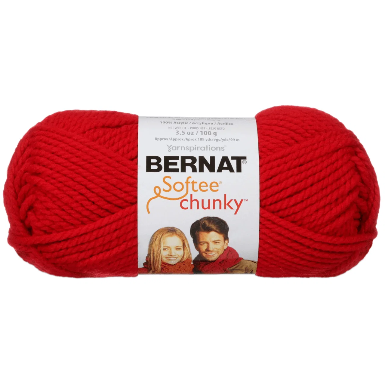 Detailed Bernat Softee Chunky Yarn – Berry Red Flexible