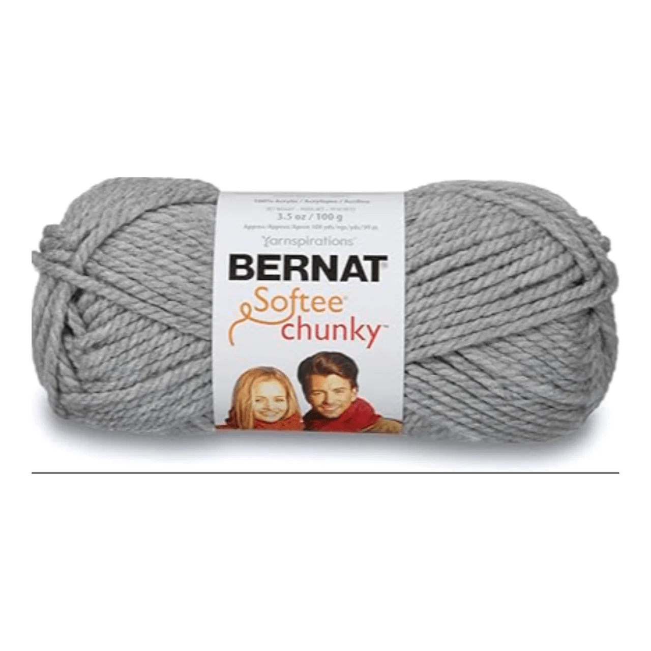 Natural Bernat Softee Chunky Yarn – Grey Heather Verified