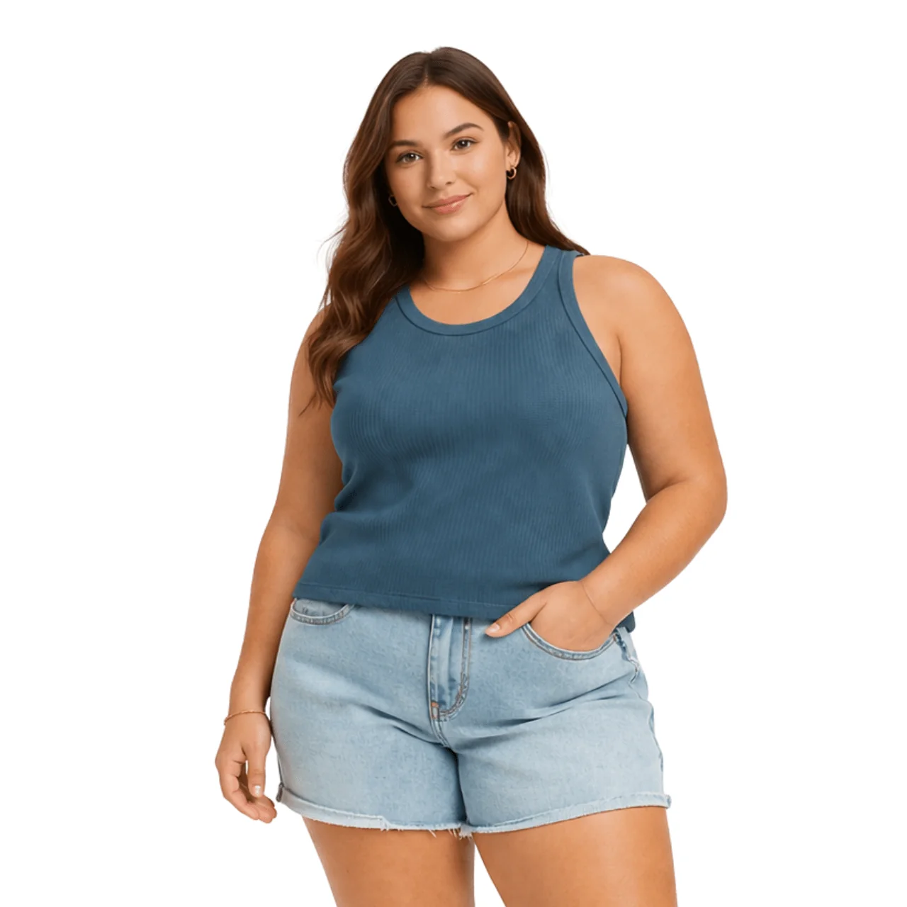 Original Design Plus Size Ribbed Sleeveless Tank Top Sustainable