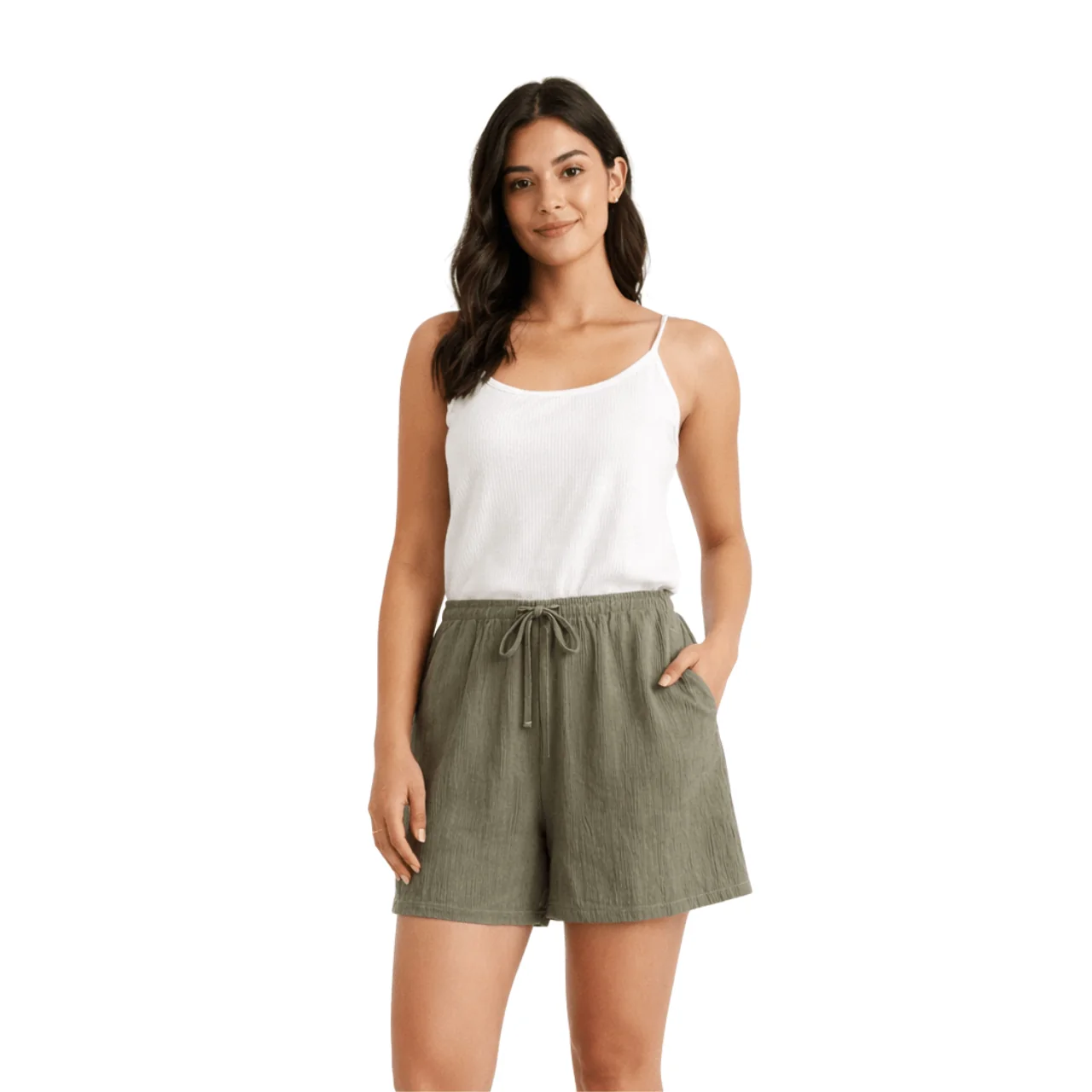 Trendy Textured Drawstring Relaxed Shorts Contemporary