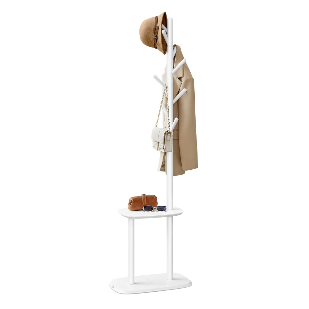 High-End VASAGLE Coat Rack with 8 Hooks and Storage Shelf Long-Lasting