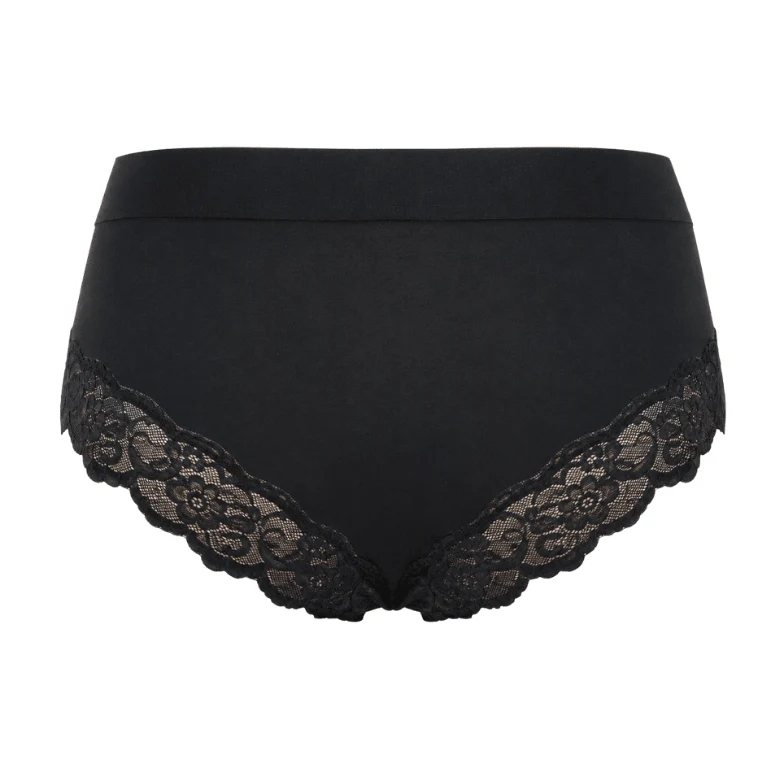 Exceptional 2-Pack Cotton Stretch Bikini Panties with Lace Trim Authentic