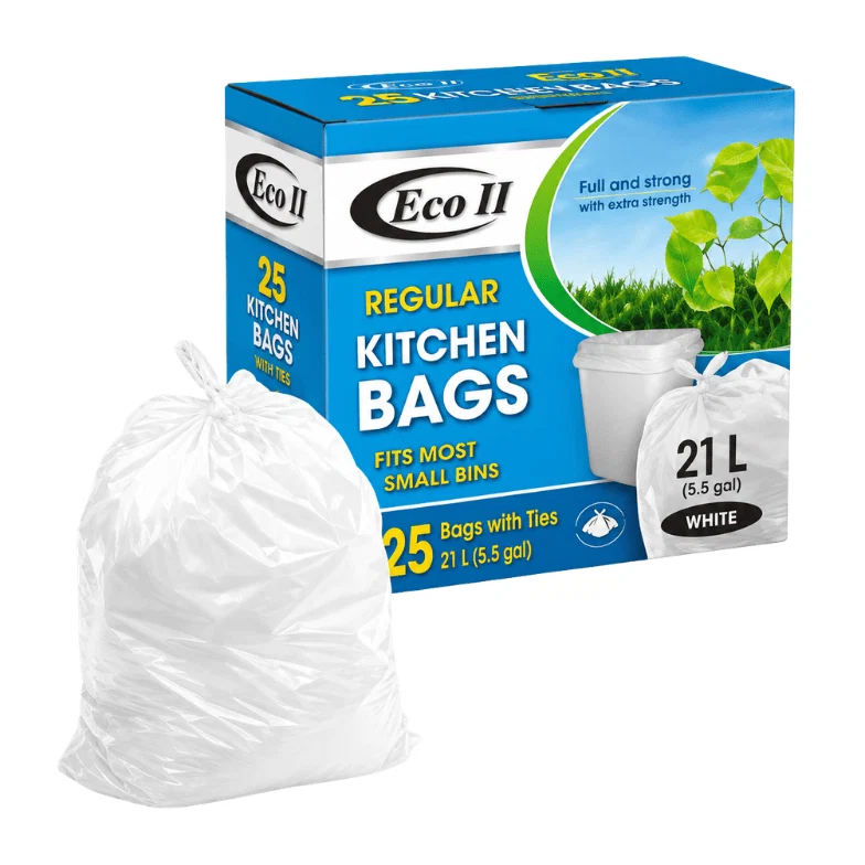 Crafted Eco II Regular Kitchen Bags with Ties – 21L 5.5 gal 25 Count Unique