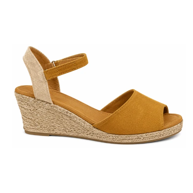 Expertly Made Open-Toe Microfiber Espadrille Wedge Sandals Comfortable