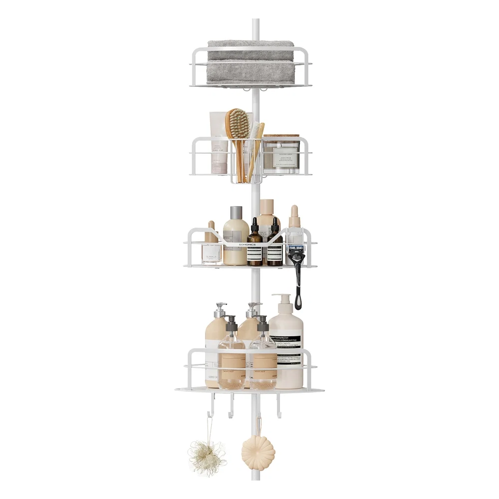 Long-Lasting SONGMICS Corner Shower Caddy Tension Pole Sophisticated